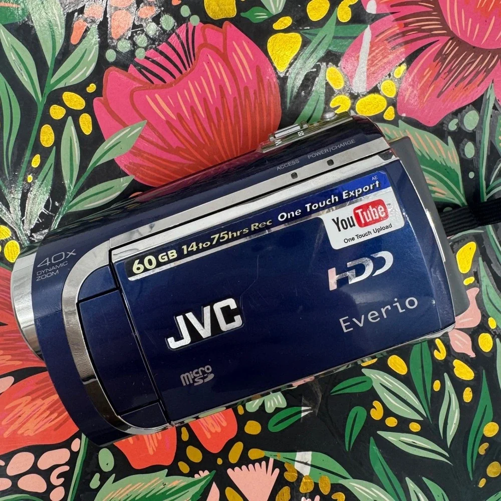 JVC Everio GZ-MG630 Blue 60GB HDD Camcorder 40x Zoom Digital Video Camera Bundle